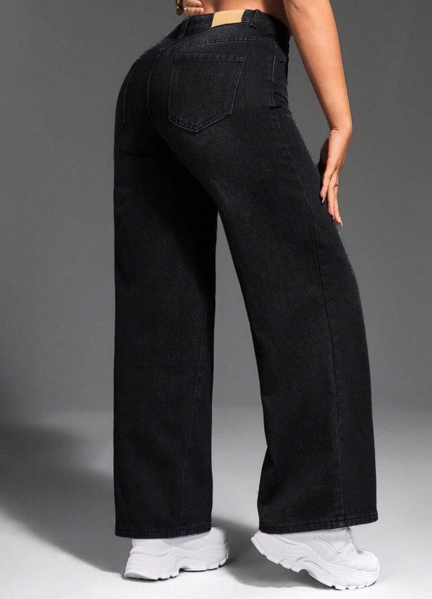 SXY Women's Loose-Fit Straight-Leg Denim Pants