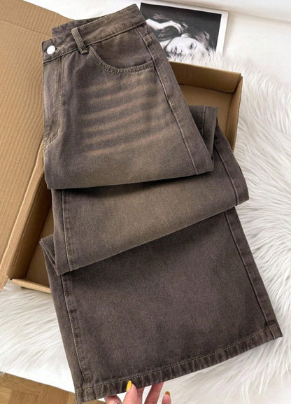 Comfortcana Women's Casual Loose Washed Wide Leg Jeans