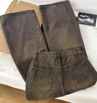 Comfortcana Women's Casual Loose Washed Wide Leg Jeans