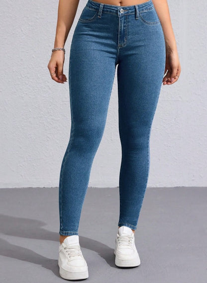 Flexra Casual Washed Slim Fit Denim Jeans Y2k