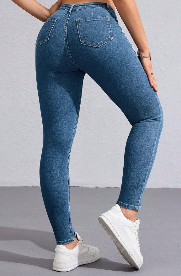 Flexra Casual Washed Slim Fit Denim Jeans Y2k